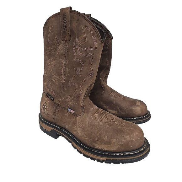 Rocky Other - Rocky Men's RKW0419 Original Ride USA Steel Toe Western Work Boot Brown 8.5M